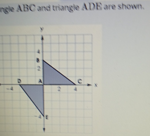 ngle ABC and triangle ADE are shown.