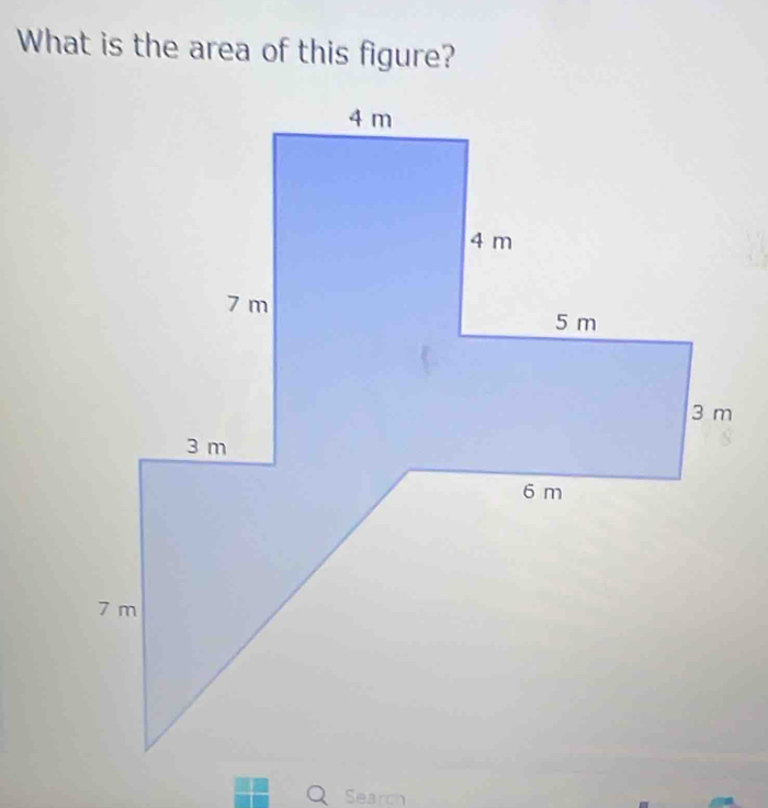 What is the area of this figure? 
Search