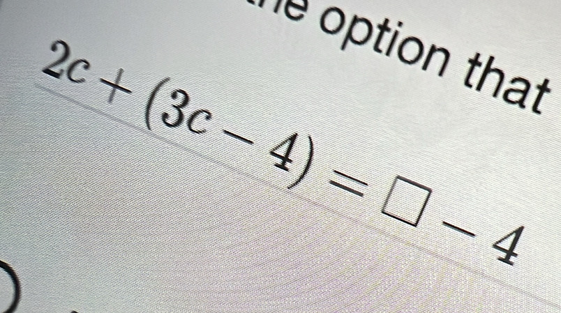 option that
2c+(3c-4)=□ -4