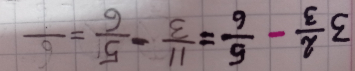 3 2/3 - 5/6 = 11/3 - 5/6 =frac 