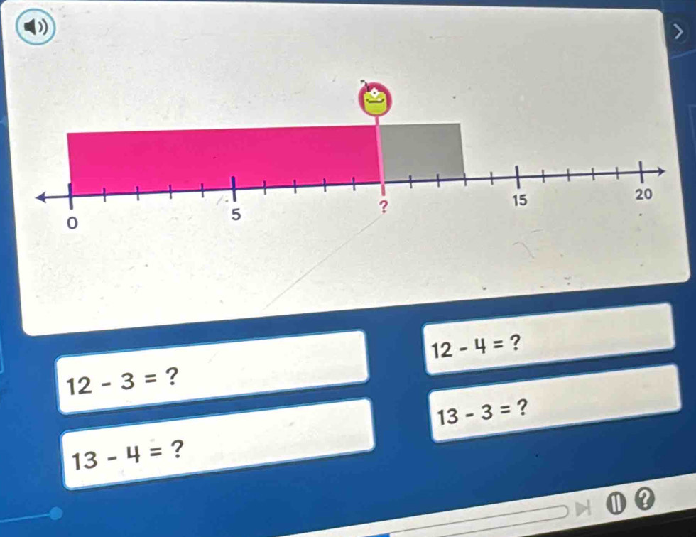 12-4= ?
12-3= ?
13-3= ?
13-4= ?