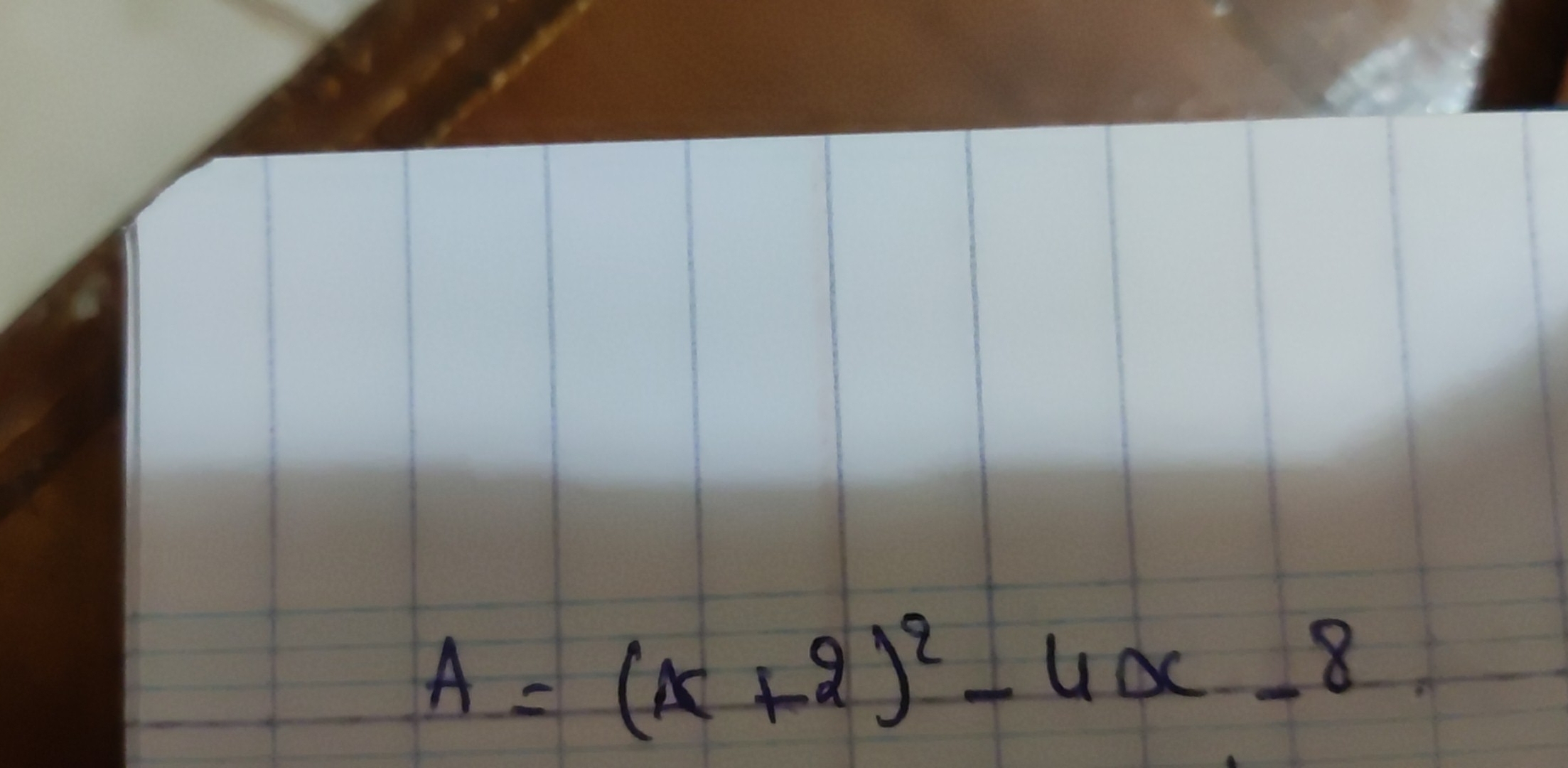 A=(x+2)^2-4x-8