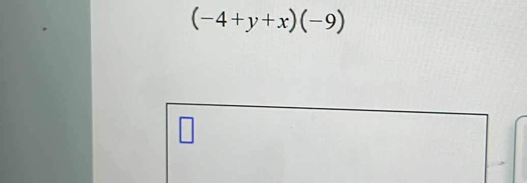 (-4+y+x)(-9)