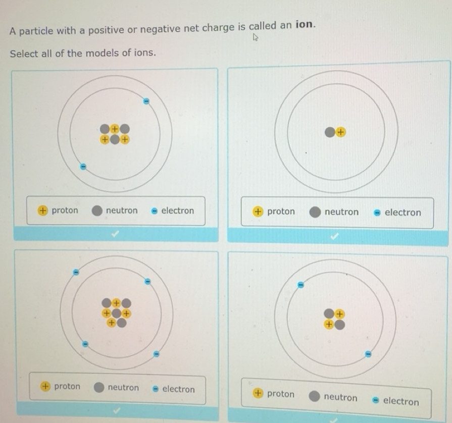 Solved: A particle with a positive or negative net charge is called an ...