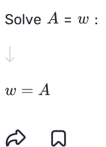 Solve A=w :
w=A