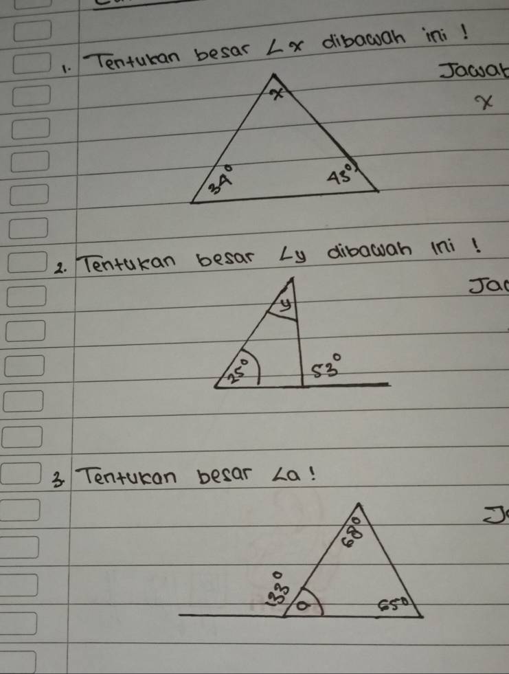 Tenturan besar Lx dibacoah ini!
Jacak
x
2. Tentakan besar Ly dibawah ini!
Jac
3. Tentukan besar La!