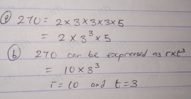 Solved: Write 270 as a product of its prime factors in index form. b ...