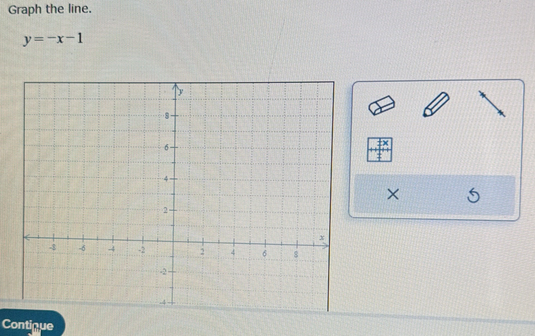 Graph the line.
y=-x-1
× 
Contique