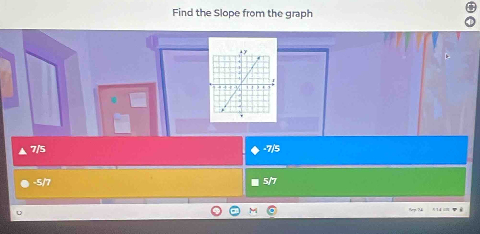 Find the Slope from the graph
7/5 -7/5
-5/7
51