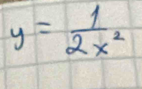 y= 1/2x^2 