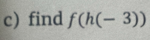 find f(h(-3))