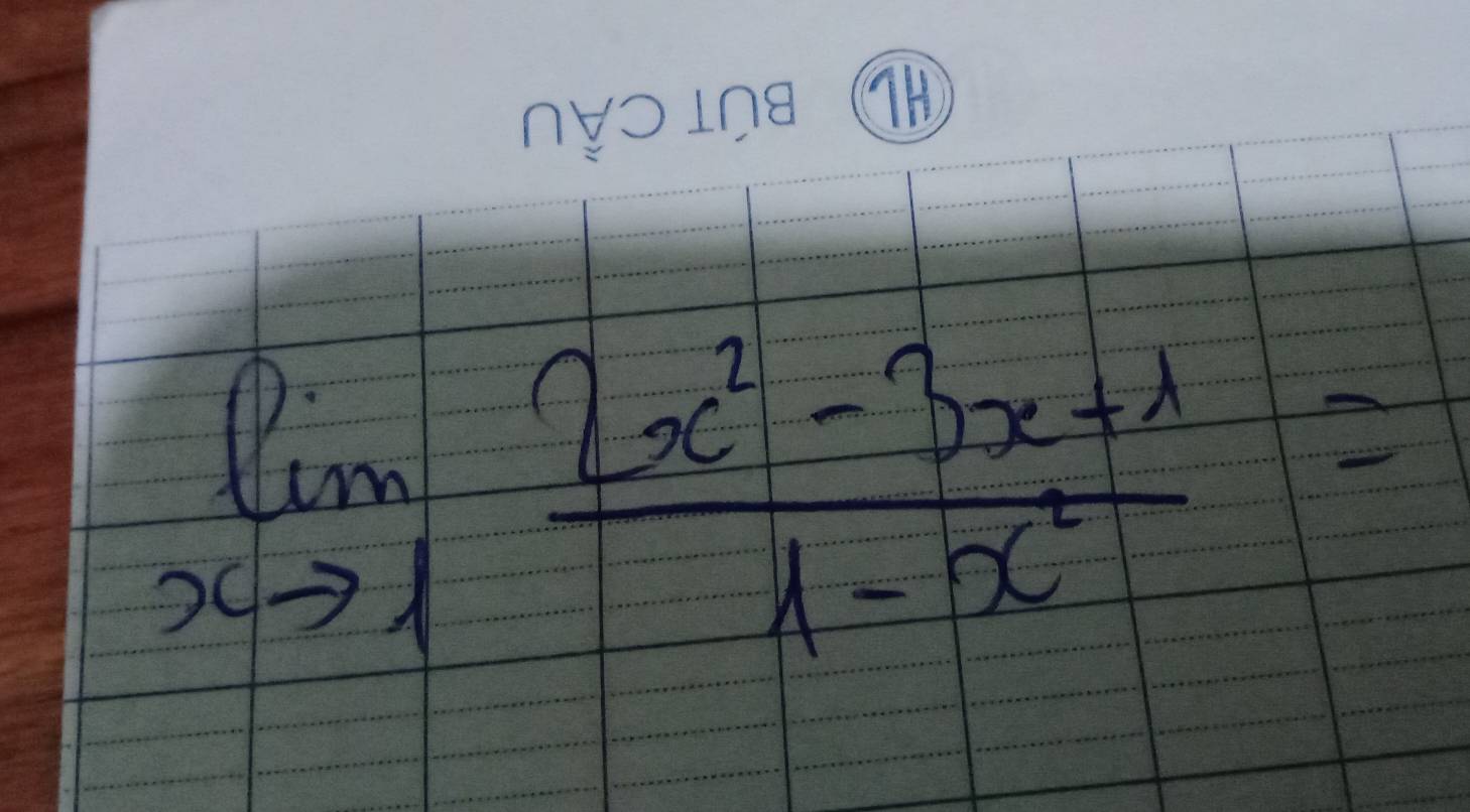 limlimits _xto 1 (2x^2-3x+1)/1-x^2 =