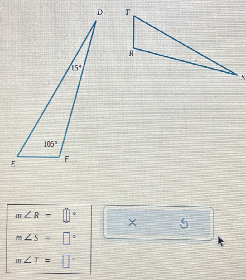 m∠ R=□°
× x_1+x_2= □ /□  
m∠ S=□°
m∠ T=□°