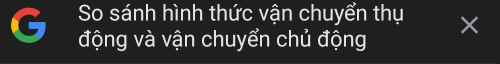 So sánh hình thức vận chuyển thụ × 
động và vận chuyển chủ động