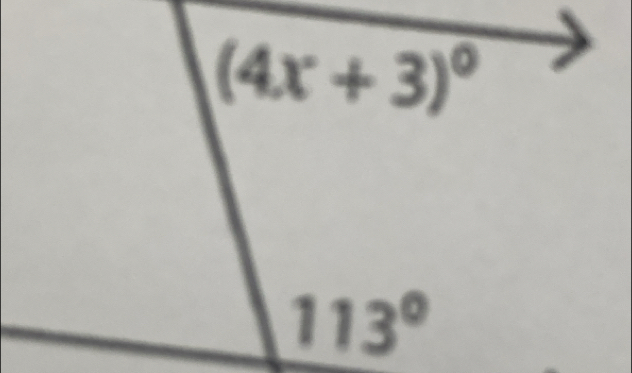 (4x+3)^circ 
113°