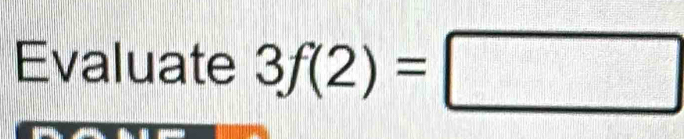 Evaluate 3f(2)=□