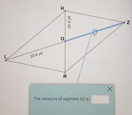 The measure of segment OZ is: □