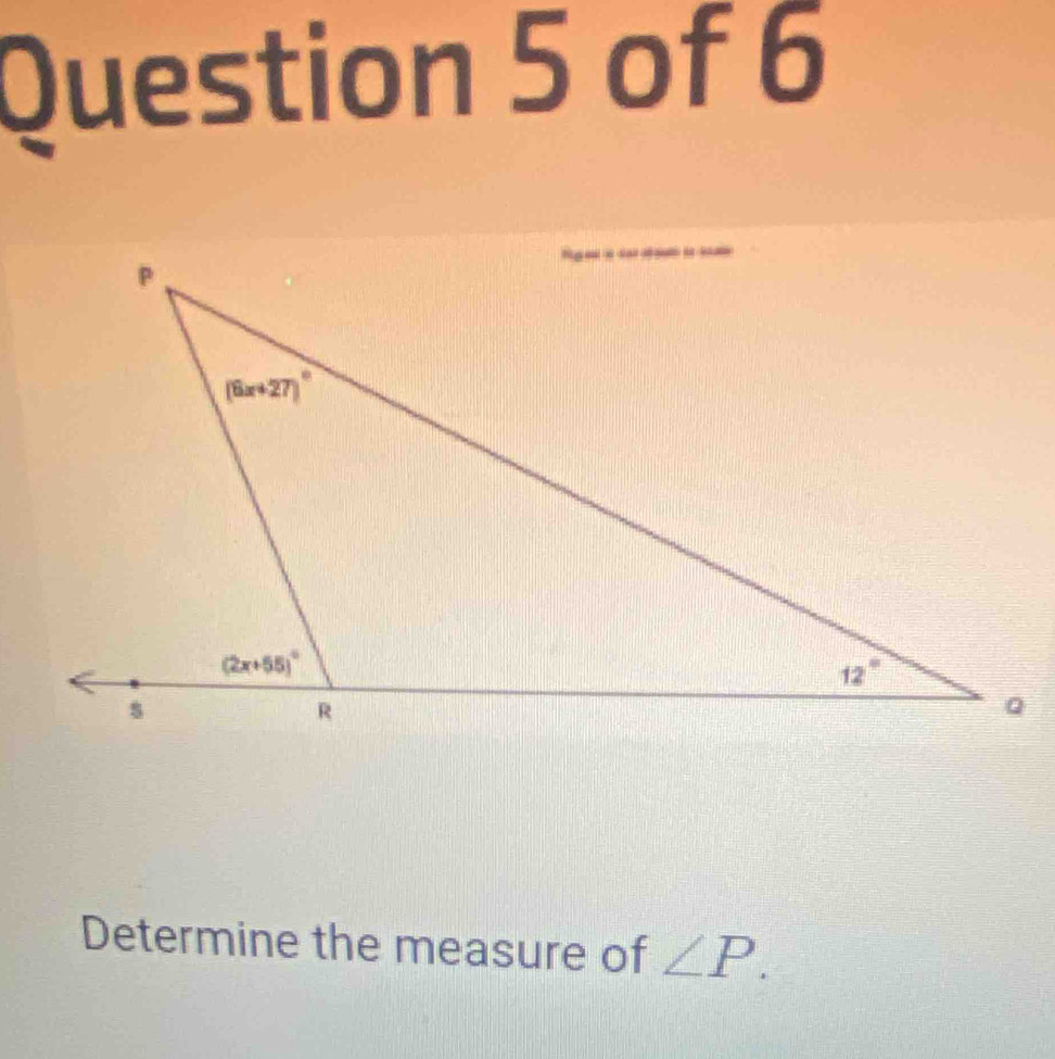 Determine the measure of ∠ P.