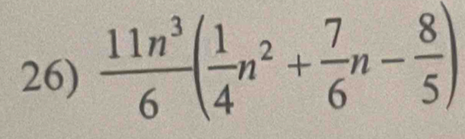  11n^3/6 ( 1/4 n^2+ 7/6 n- 8/5 )