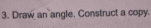 Draw an angle. Construct a copy.