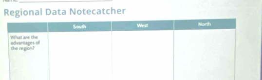 Regional Data Notecatcher