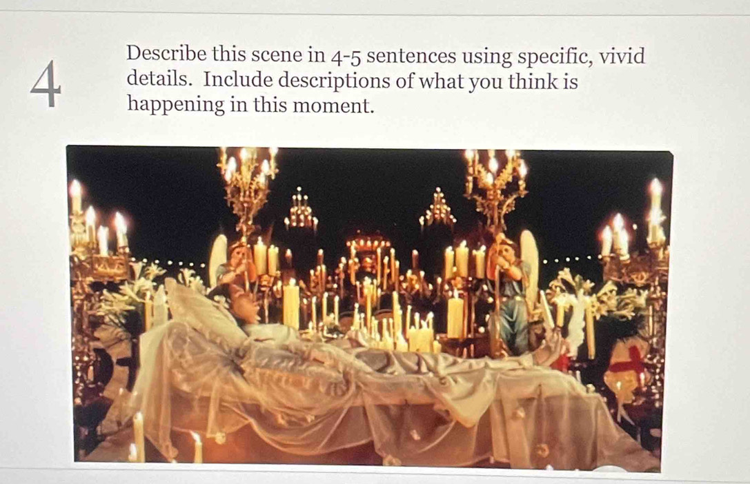 Describe this scene in 4-5 sentences using specific, vivid
4 details. Include descriptions of what you think is 
happening in this moment.