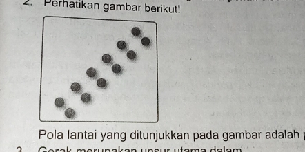 Perhatikan gambar berikut! 
Pola lantai yang ditunjukkan pada gambar adalah