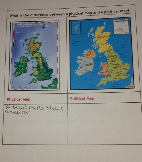 Solved: What is the difference between a physical map and a political ...