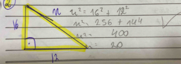 u^2=16^2+12^2
n^2=256+144
u00
20