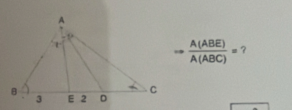 Rightarrow  A(ABE)/A(ABC) = ?