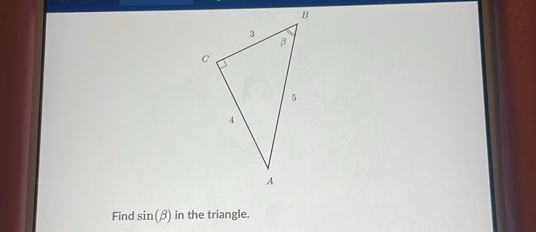 Find sin (beta ) in the triangle.