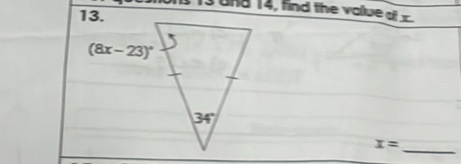 and 14, find the volue of x.
_
x=