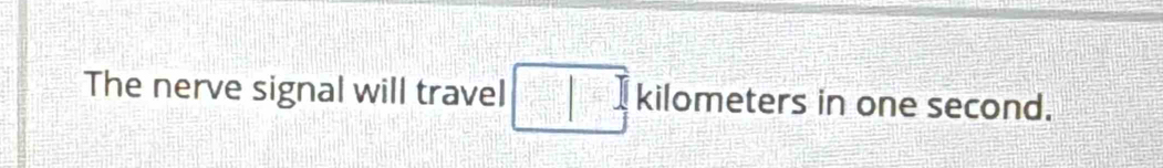 The nerve signal will travel □ kilometersin one second.