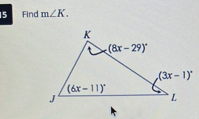 Find m∠ K.