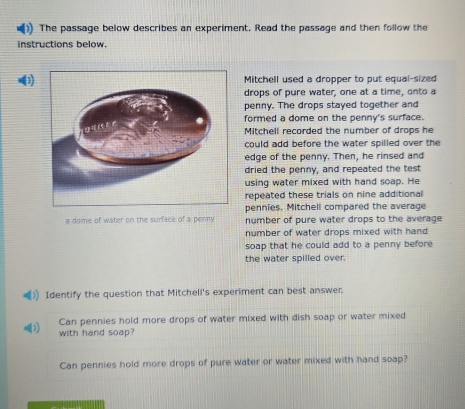 Solved: The passage below describes an experiment. Read the passage and ...
