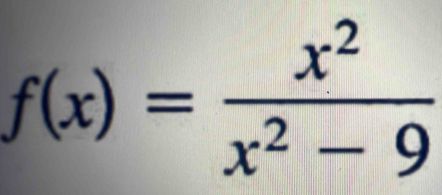 f(x)= x^2/x^2-9 