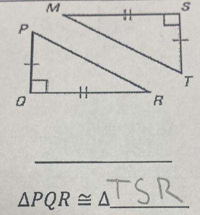 △ PQR≌ △