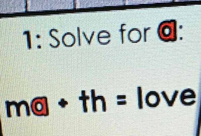 1: Solve for @: 
lo 1 is =