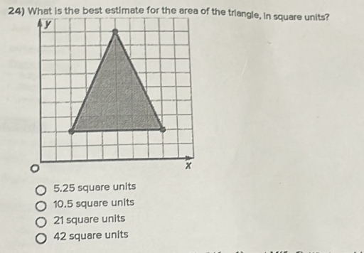 Solved: What is the best estimate for the area of the triangle, in ...
