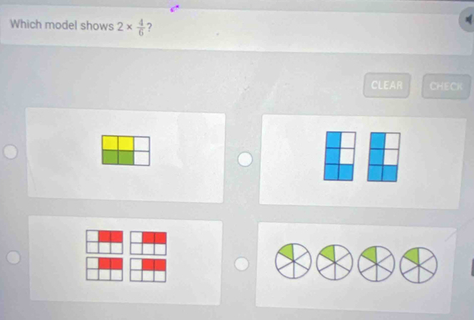 Which model shows 2*  4/6  ? 
CLEAR CHECK