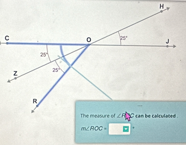 m∠ ROC= 。