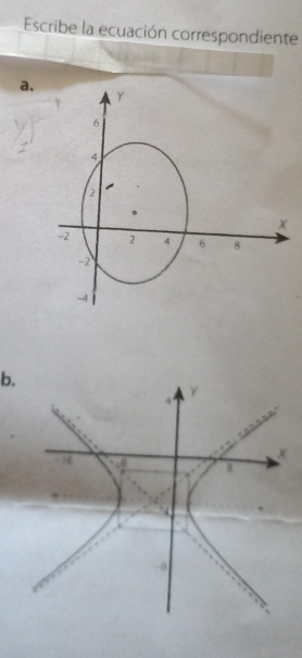 Escribe la ecuación correspondiente 
a. 
b.
