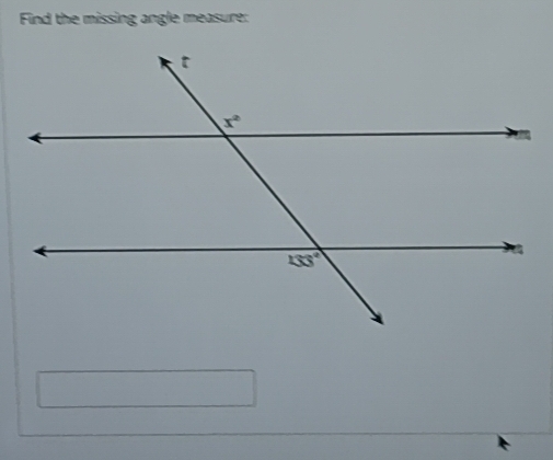 Solved: Find the missing angle measure: [Math]