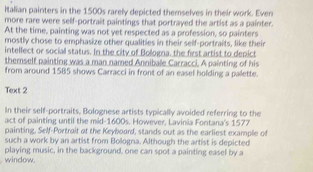 Italian painters in the 1500s rarely depicted themselves in their work ...