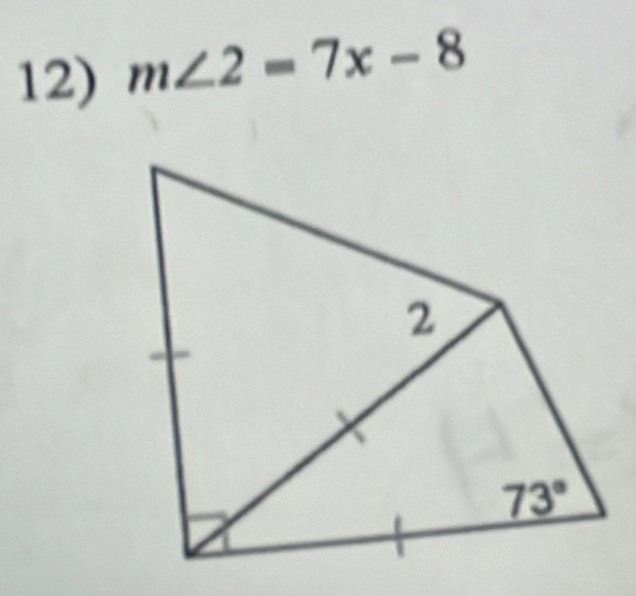 m∠ 2=7x-8