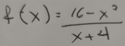 f(x)= (16-x^2)/x+4 