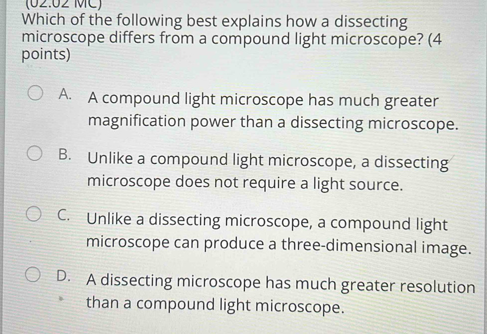 Solved: (02.02 MC) Which of the following best explains how a ...