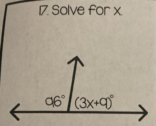 Solve for x.