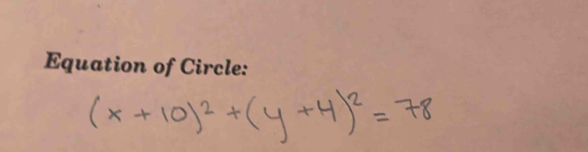 Equation of Circle: