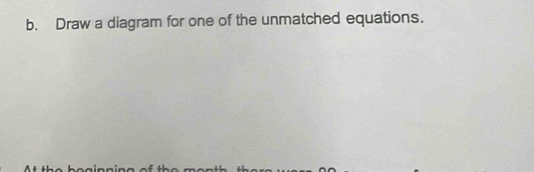 Draw a diagram for one of the unmatched equations.